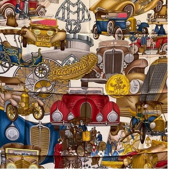 Hermes Rare Vintage 90cm Silk Scarf Automobile Hermès by Joachim Metz New in Box - Picture 13 of 16